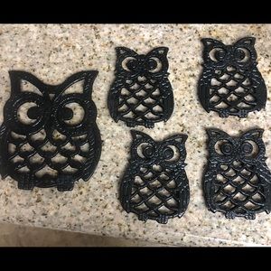 Adorable Metal Owls!! (Kitchen use, coasters)